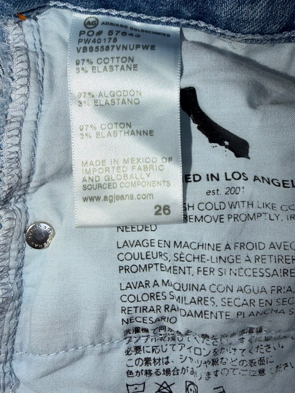 AG Adriano Goldschmied Contour 360 Denim Maxi Skirt Size 28 High Rise Back Slit - Picture 12 of 13
